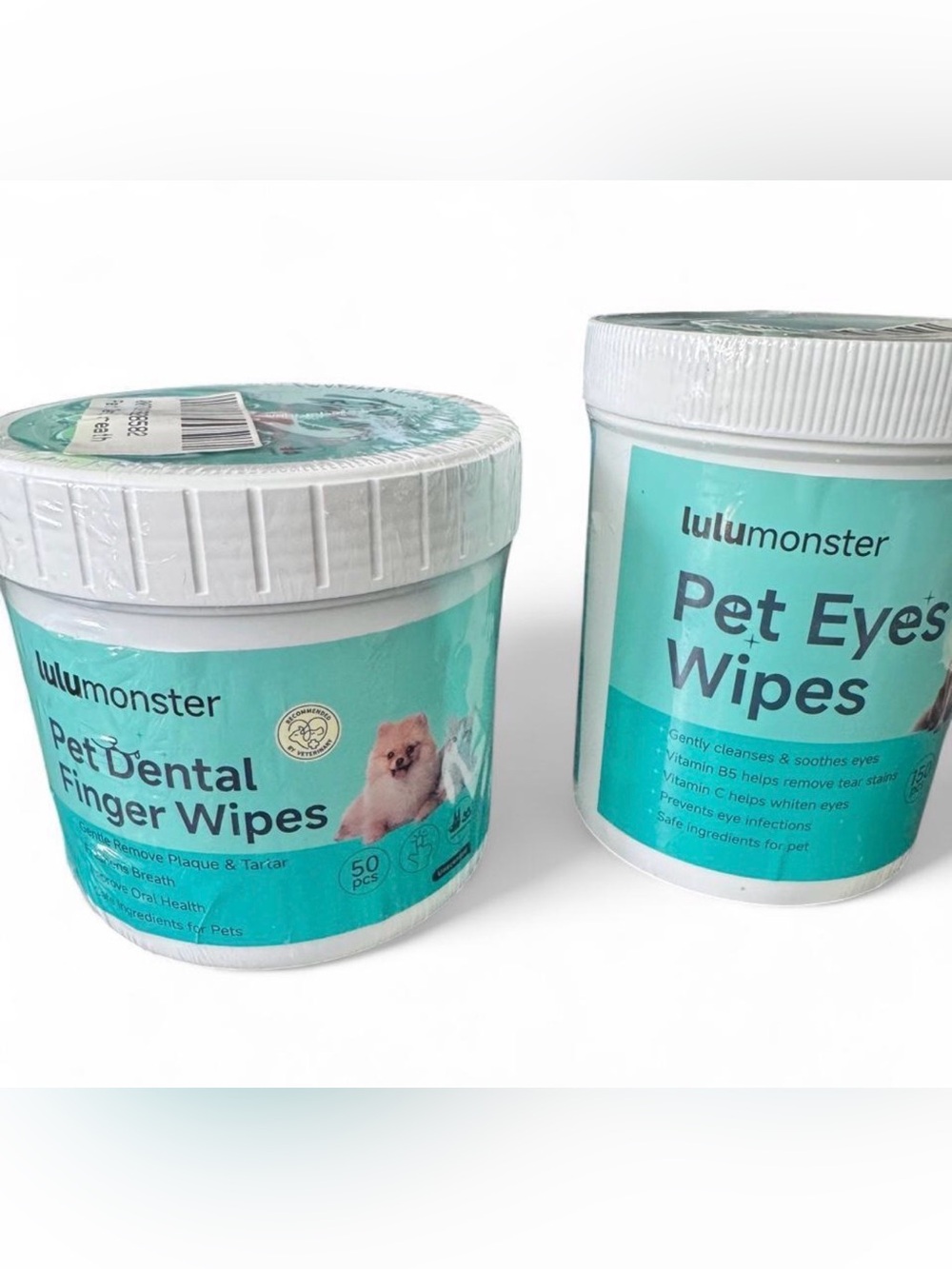 Lulumonster Pet Dental Finger Wipes and Eye Wipes